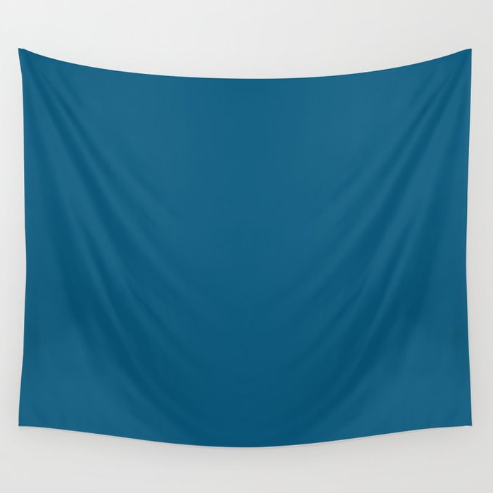 Dark Blue Solid Color Pairs Pantone Blue Sapphire 18-4231 TCX Shades of Blue Hues Wall Tapestry