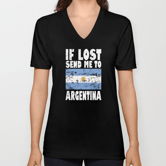 Argentina Flag Saying V Neck T Shirt