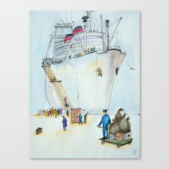 In the seaport Canvas Print