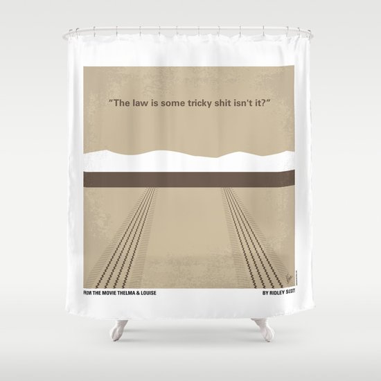 No189 My Thelma and Louise minimal movie poster Shower Curtain