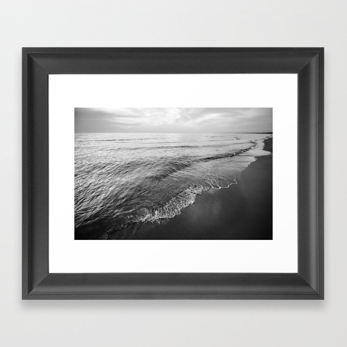 Beach | Landscape Photography | Sea | Ocean | Water | Black and White Framed Art Print