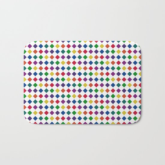 Colorful Seamless Rectangular Geometric Pattern Bath Mat