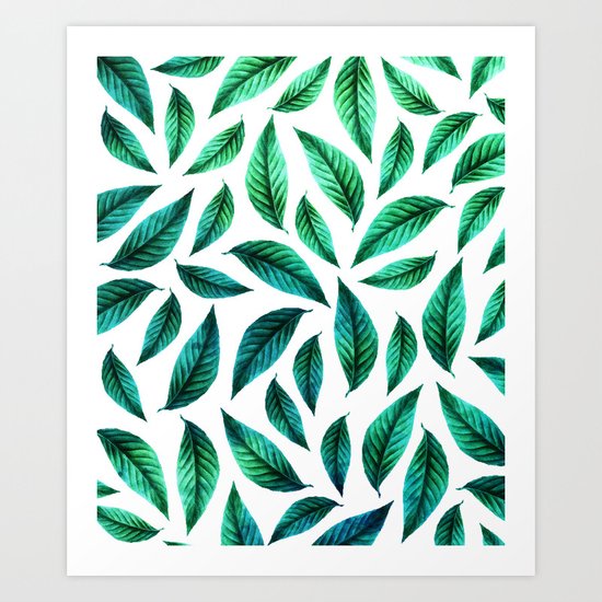 Tropical Foliage Pattern #society6 #decor #buyart Art Print