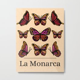 La Monarca Metal Print | Colorful, Drawing, Ink Pen, Bright, Colored Pencil, Digital, Chalk Charcoal, Typography, Pop Art 