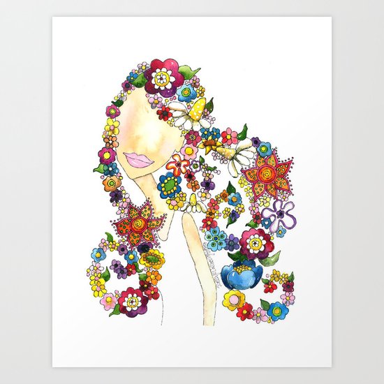 Flower Girl One Art Print