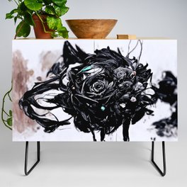 Black Roses - Abstract Art Take Three Credenza