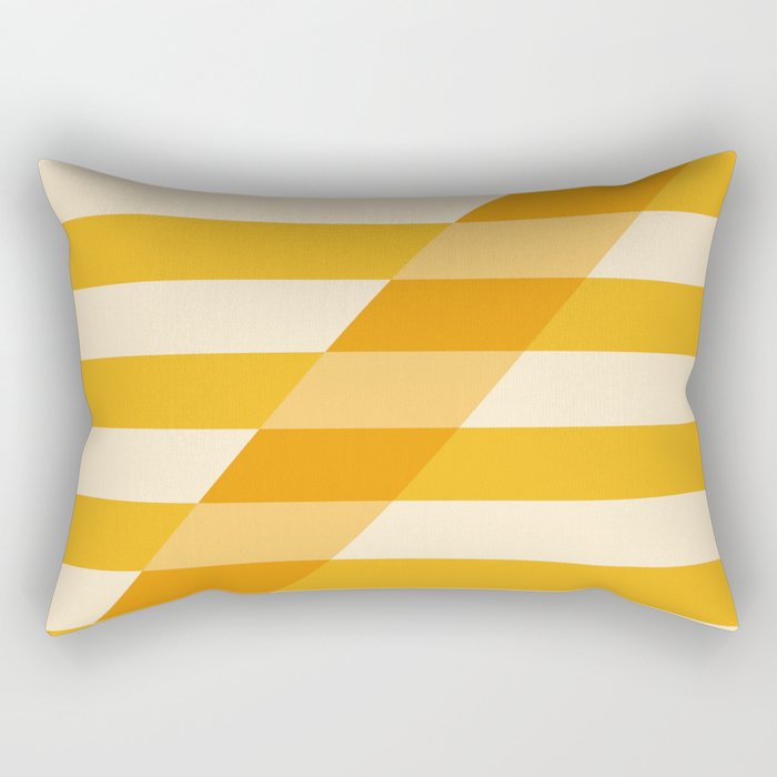 Mid-Century Striped Shadow 2 Mustard  Rectangular Pillow