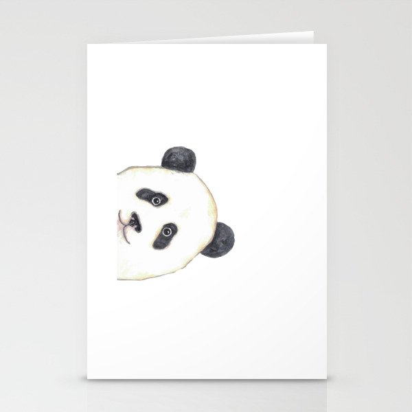 Panda peeking Painting Wall Poster Watercolor Stationery Cards