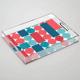 Circles and lines (pink and blue) (1/8) Acrylic Tray