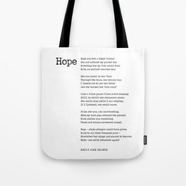 Hope - Emily Jane Bronte Poem - Literature - Typewriter Print 1 Tote Bag