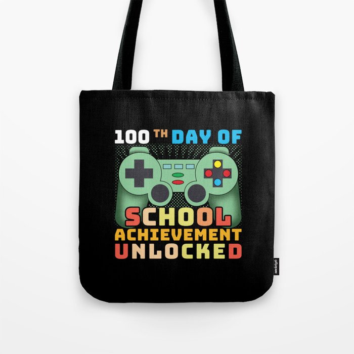 Days Of School 100th Day 100 Game Gamer Gaming Tote Bag