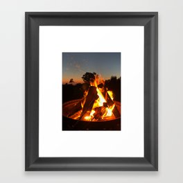  Lighted Bonfire Photography Framed Art Print