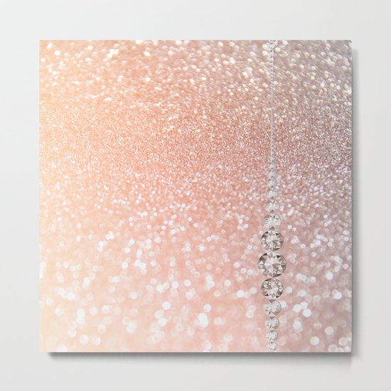 Diamonds are girls best friends II - Pink glitter texure Metal Print