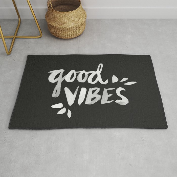 Good Vibes – White Ink Rug