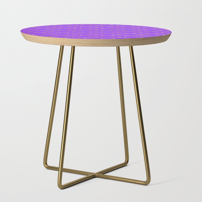 Modern Geometric Purple Girly Rose Gold Glitter Quatrefoil Side Table