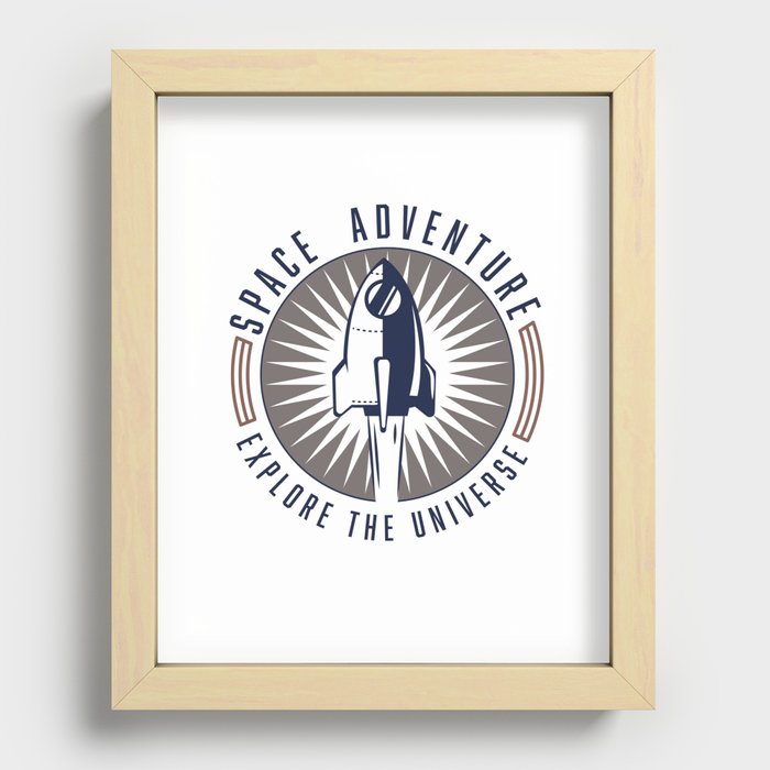 Space Adventure Explore the Universe Recessed Framed Print