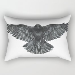 Crow in Flight Rectangular Pillow