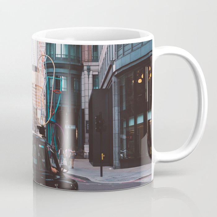 Great Britain Photography - Black Car Driving Through Downtown London Coffee Mug