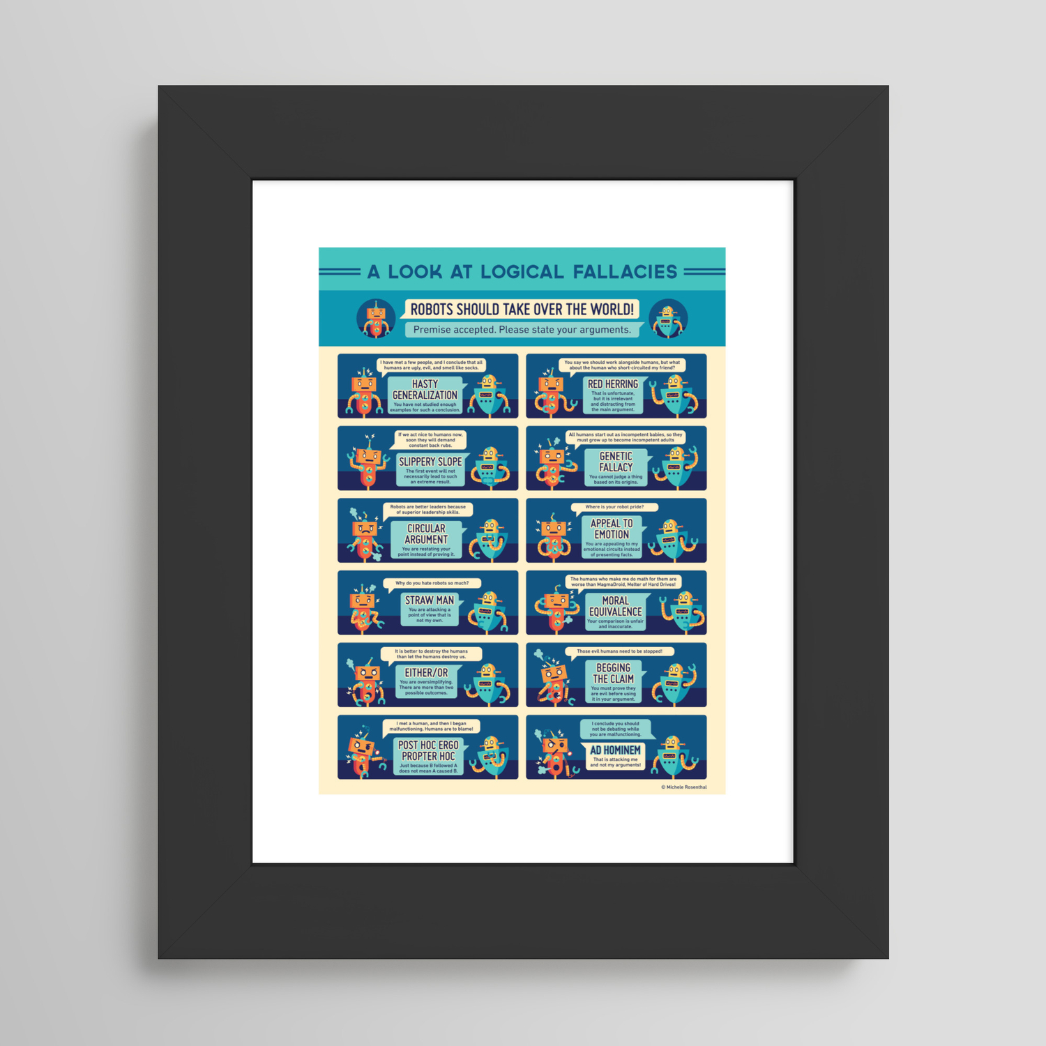 A Look at Logical Fallacies Framed Print by Michele