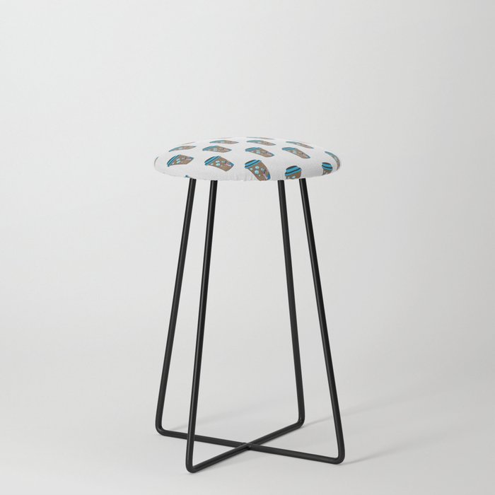 First Coffee - Bright Teal Counter Stool