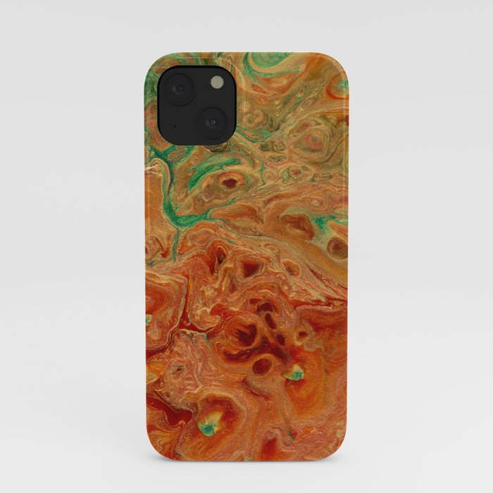 Gold Orange Ochre Green Lava Flow iPhone Case