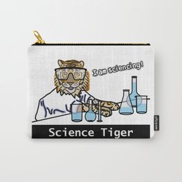 Funny Science Tiger with Glass Beakers and Flasks Digital Painting Carry-All Pouch