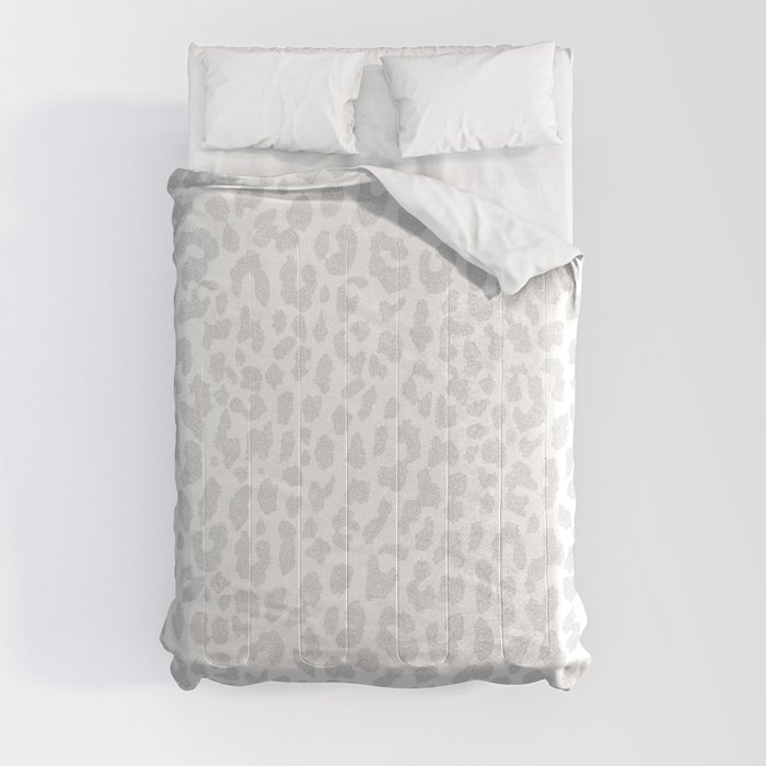 Pale Gray Leopard Comforter