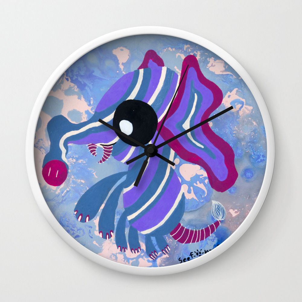 Purple Elephant On Blue Earth Tone Background Abstract Circle