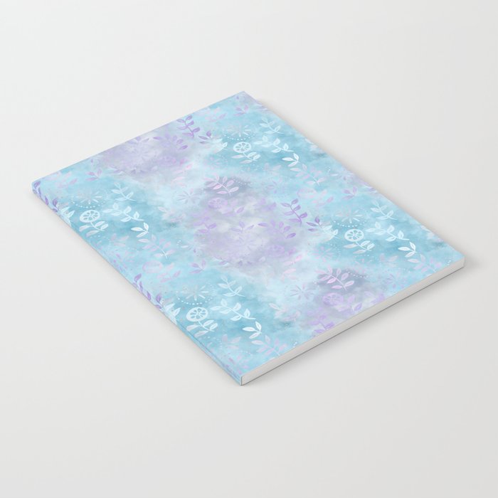 Blue Lilac Floral Pattern Notebook