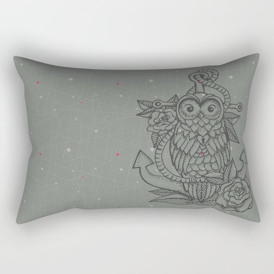 owl, roses & anchor Rectangular Pillow