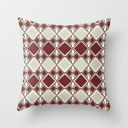 Red diamond geometric pattern Throw Pillow