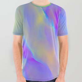 Neon Flow Nebula #12: green & blue All Over Graphic Tee