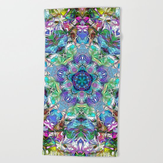 Five Points of Color Abstract Beach Towel