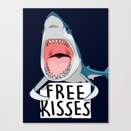 Free kisses (shark version) Canvas Print
