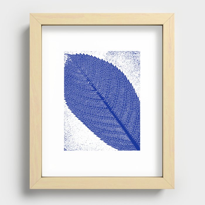 Blue leaf Recessed Framed Print