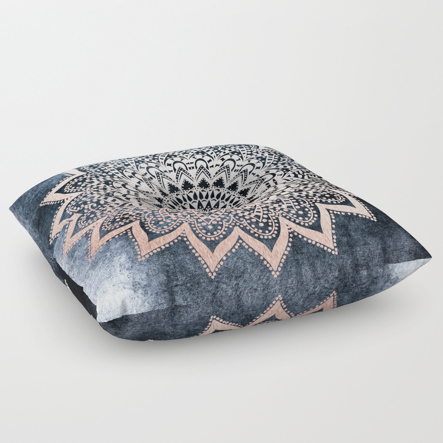 Blue Boho Nights Mandala Floor Pillow By Nika Society6