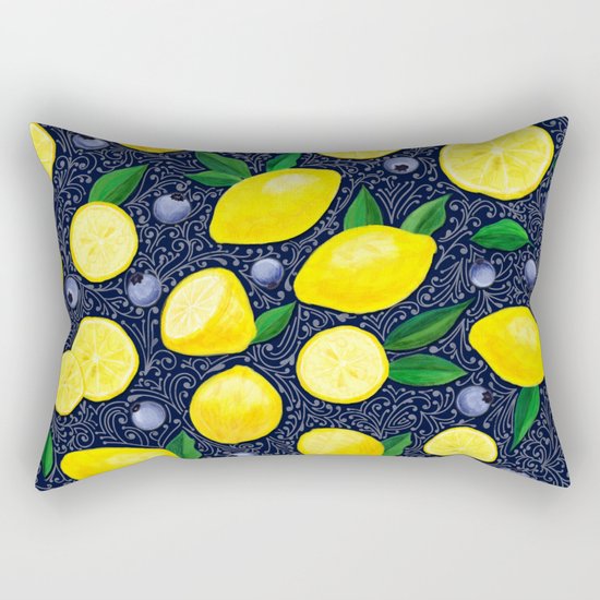 Lemon Blueberry Tart Rectangular Pillow