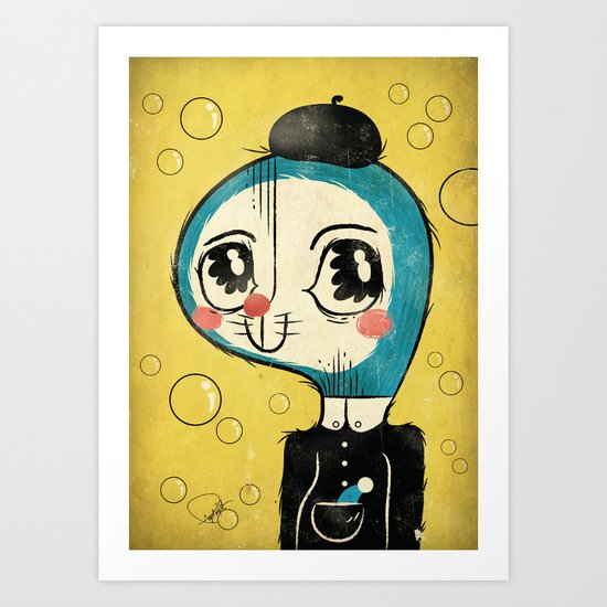 Portrait of Doraemon's Creator, Hiroshi Fujimoto Art Print