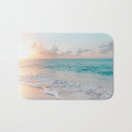 Beautiful tropical turquoise sandy beach photo Bath Mat | Turquoise, Waves, Nature, Seaside, Sunset, Pinkwater, Relaxing, Beaches, Sandybeaches, Teal 