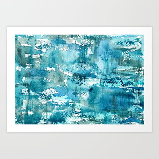 Turquoise blue passion || watercolor Art Print