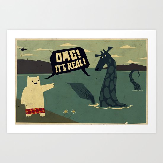 Yeti meets Nessie Art Print