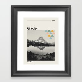 Retro National Park Poster, Glacier Montana, Vintage Mid Century Modern Framed Art Print