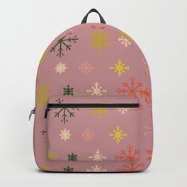 Modern Snowflake Pattern Backpack | Modernchristmas, Curated, Holidaysnowflakes, Snowflakestripe, Brightchristmas, Snowflakepattern, Graphicdesign, Midcentury, Moderncolorpalette, Holidaypattern 