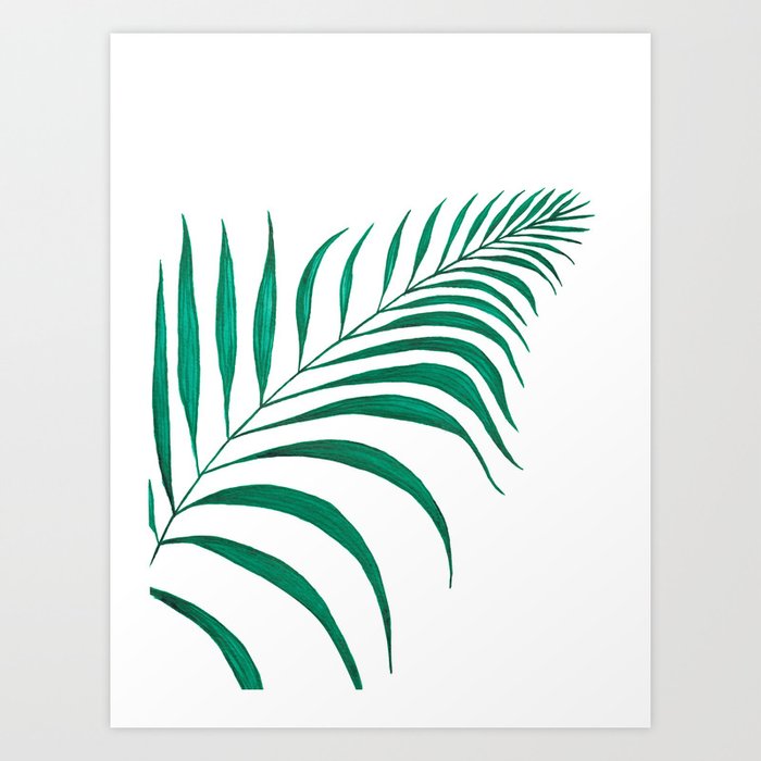 Tropical Palm Leaf 5 Watercolor Painting Art Print By