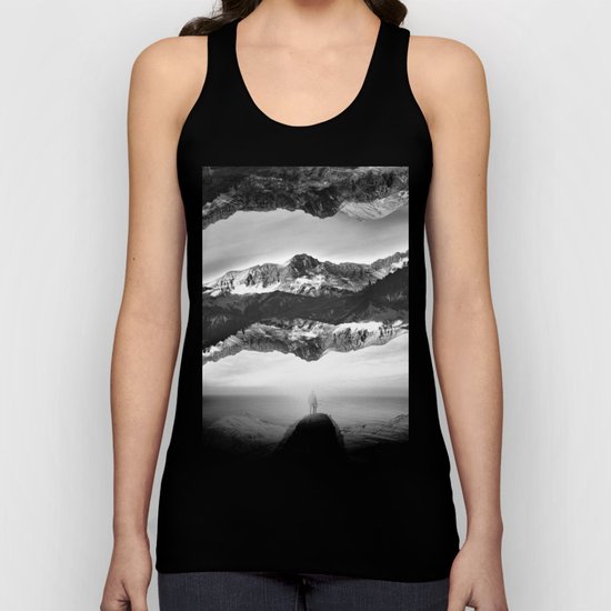 Black and White Ghost of Isolation Unisex Tank Top