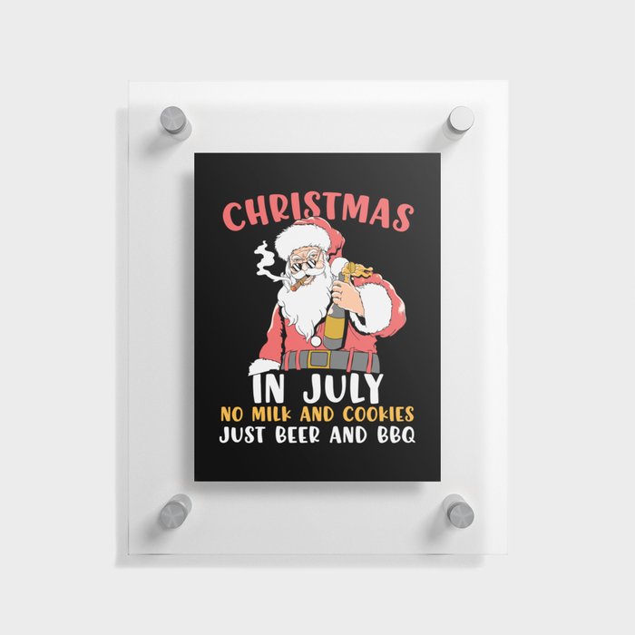 Funny Christmas In July Santa Floating Acrylic Print