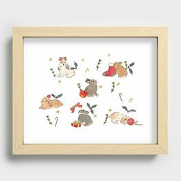 Bunnies and gifts Recessed Framed Print