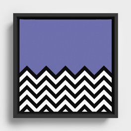 Blue violet very peri chevron mix up concept pattern Framed Canvas