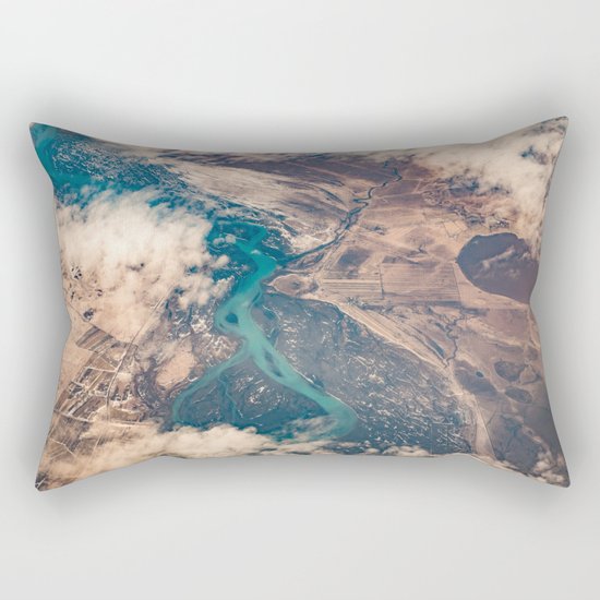View of the World from Above (Earth Map) Rectangular Pillow