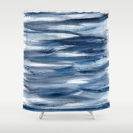 Just Indigo 2 | Minimalist Watercolor Shower Curtain